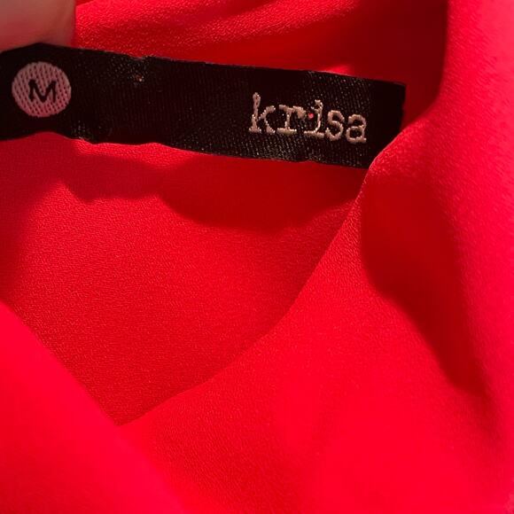 Krisa Hot Pink Mock Neck Sleeveless Blouse - Medium - Picture 5 of 6